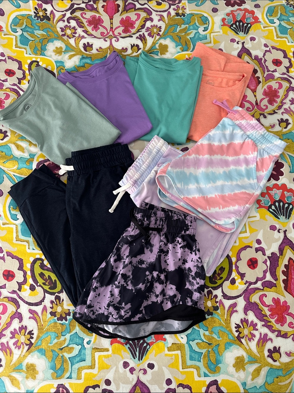 Girls Assorted Pastel & Black Casual Bottoms